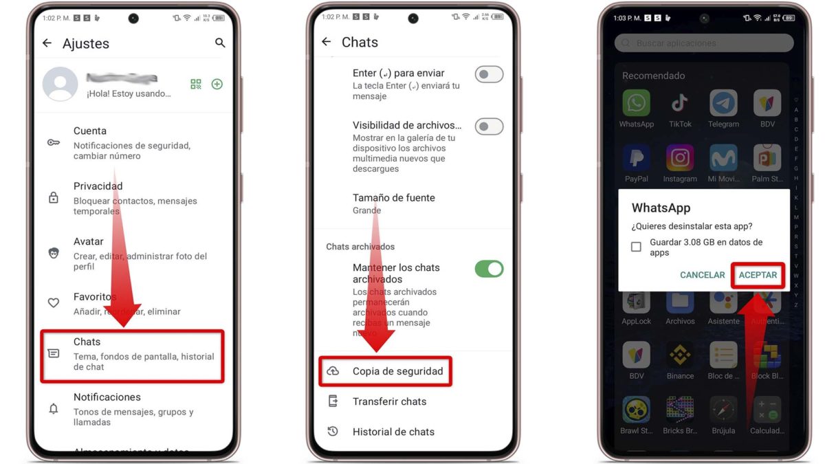 Las llamadas de WhatsApp no suenan: reinstala WhatsApp