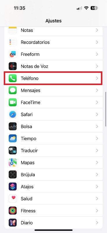 paso 2 silenciar llamadas de un numero privado en iphone
