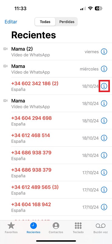paso 2b bloquear llamadas de spam en iphone