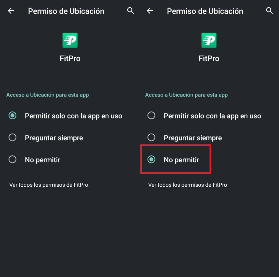 permiso ubicacion bloquear