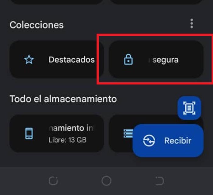 carpeta segura files google