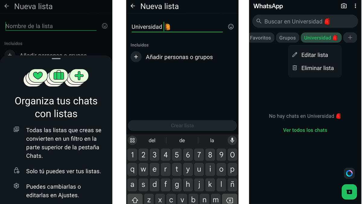 Cómo organizar tus chats de WhatsApp en listas: guía paso a paso 2
