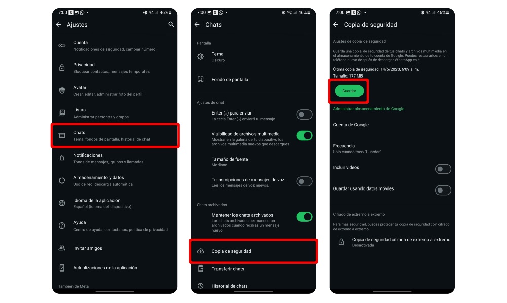 como hacer copia de seguridad whatsapp android