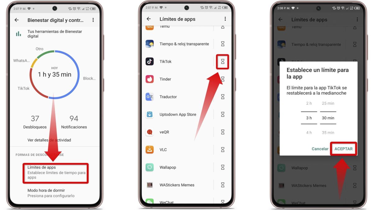 Cómo limitar el tiempo de uso de cada app en tu móvil: paso a paso