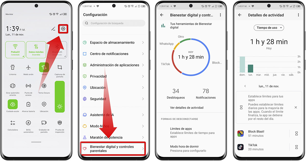 Cómo mirar el tiempo de uso de cada app en tu Android: paso a paso