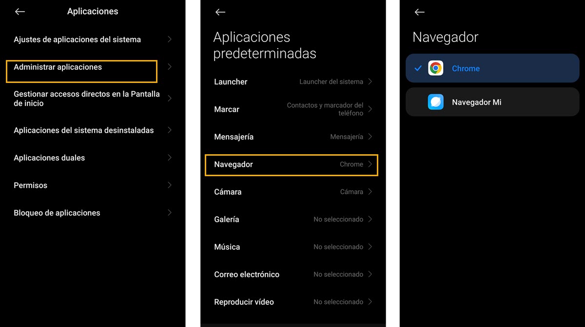 Así pude cambiar el navegador predeterminado en mi móvil Xiaomi paso a paso 2