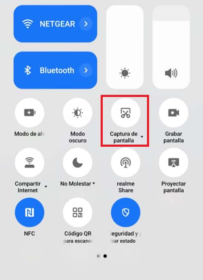 captura pantalla realme boton