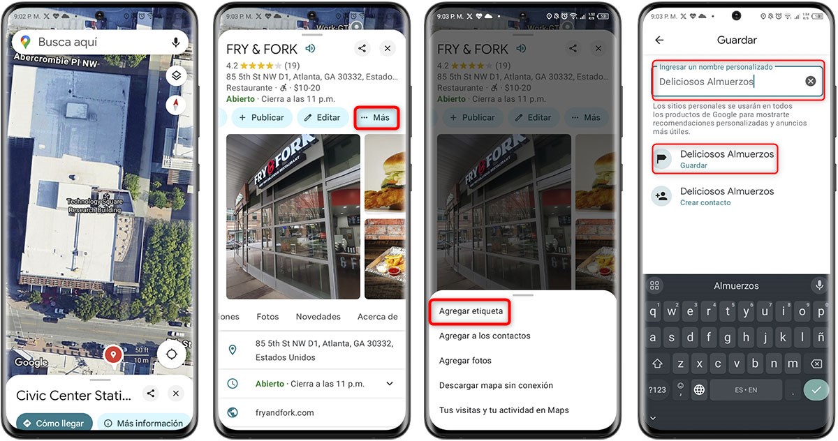 Funciones clave que debes conocer de Google Maps en el móvil - Añade tus lugares favoritos