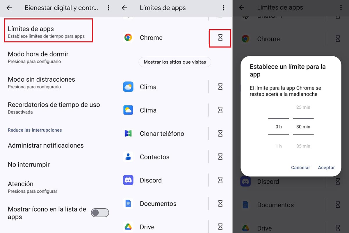limitar apps bienestar digital