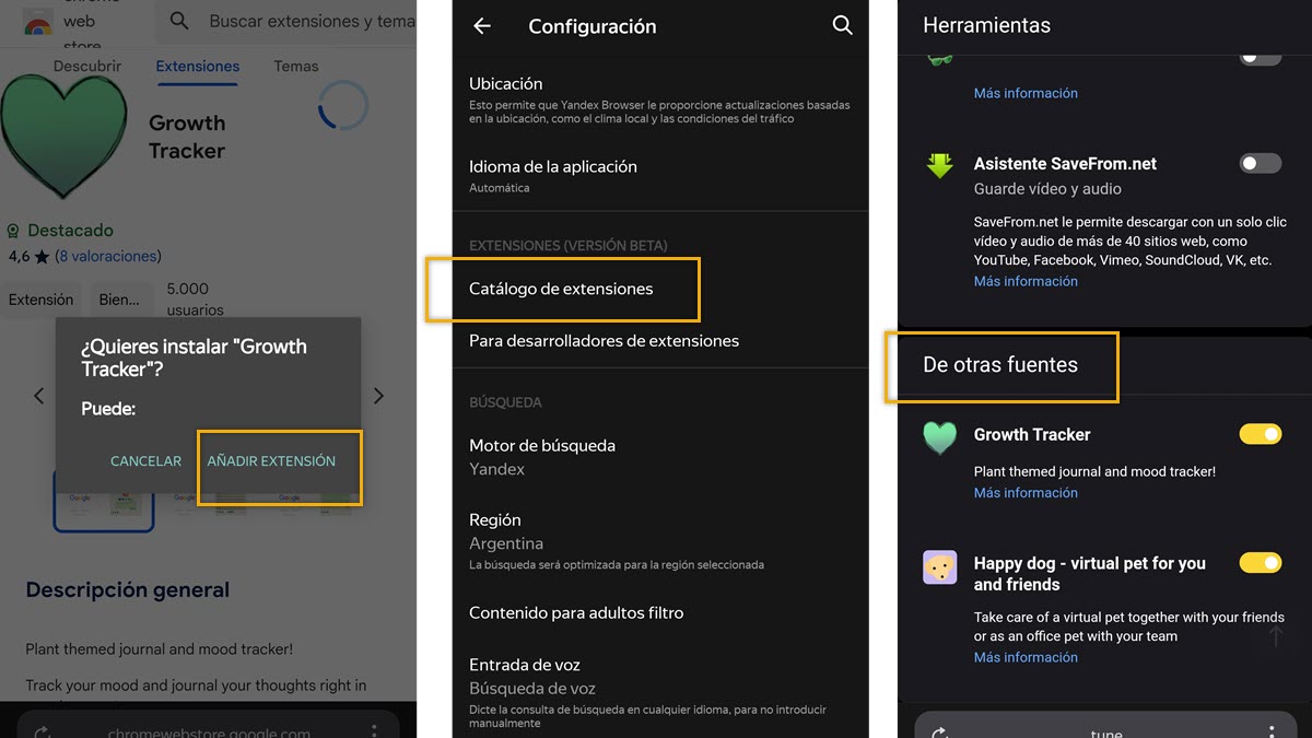 Cómo instalar y utilizar las extensiones de Google Chrome en el móvil 2