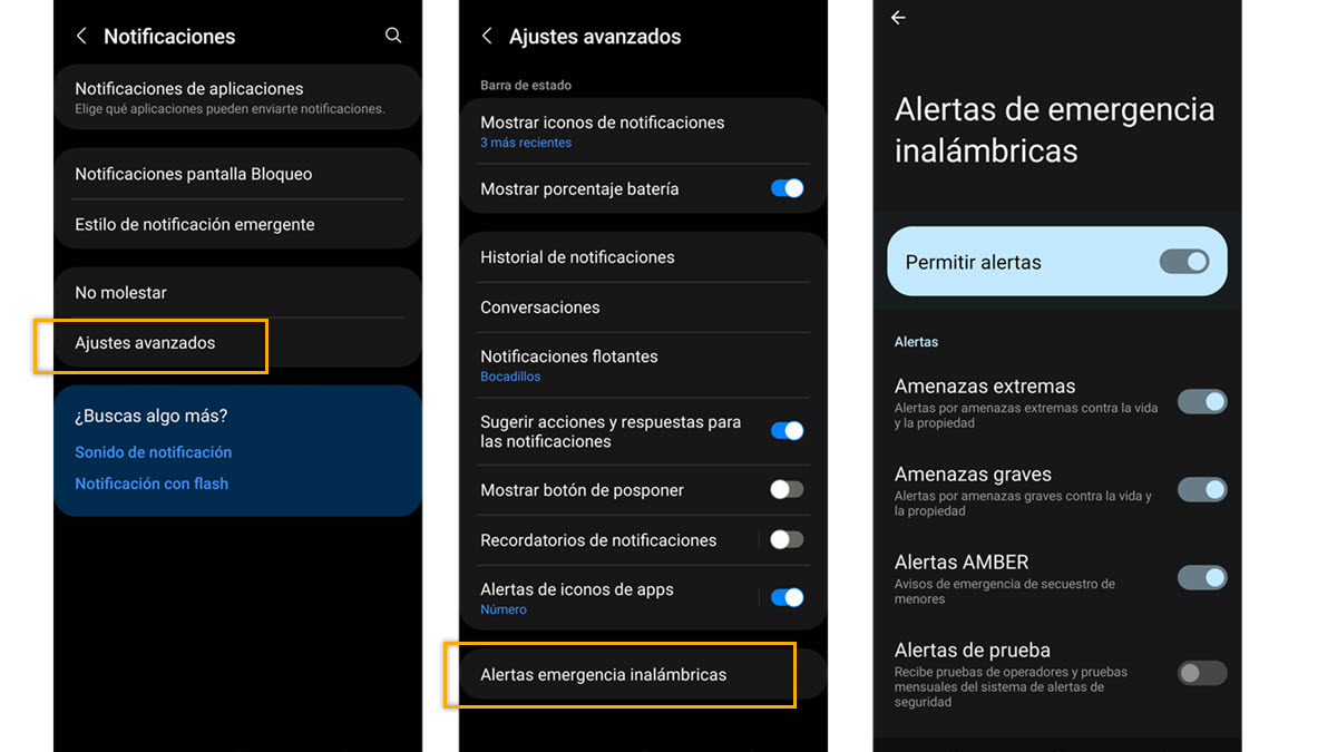 Cómo activar las notificaciones de emergencia en tu móvil 2