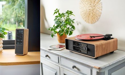 Thomson Lanza Altavoz Bluetooth con Estación Meteorológica y Microcadena que Combina Streaming y Vinilo